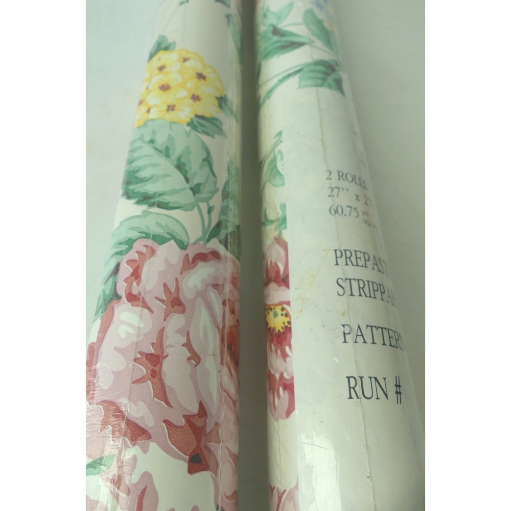Waverly Vintage Floral Wallpaper 2 Rolls Prepasted Peony Cottagecore 27"x27'
